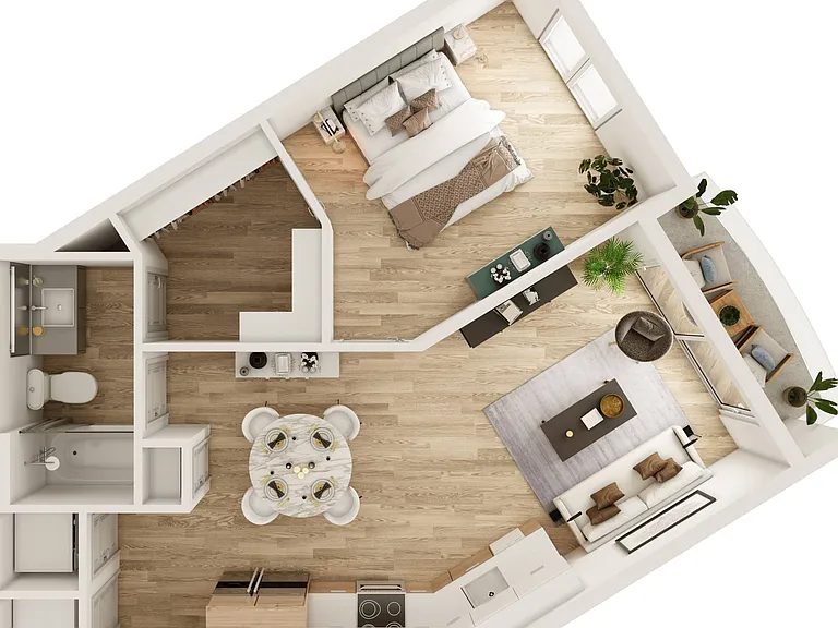 1 BR 1 Bath 1 BR 1 Bath