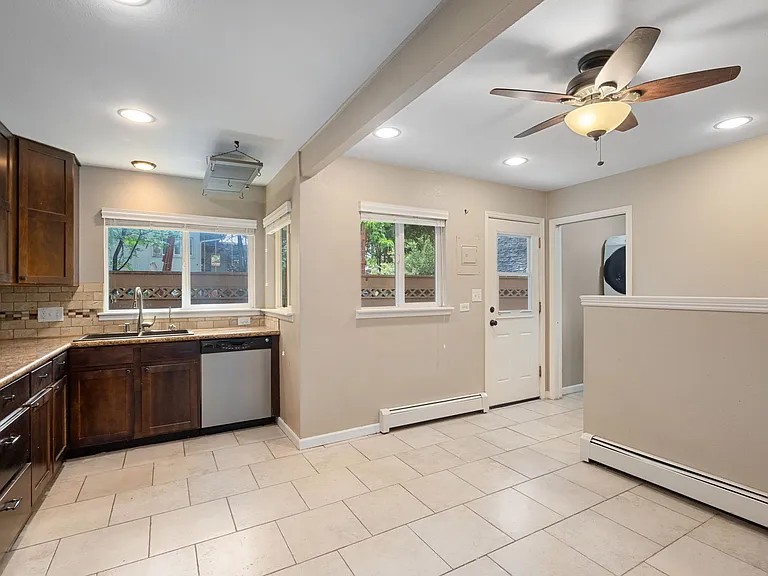 Open kitchen with lots of natural light.