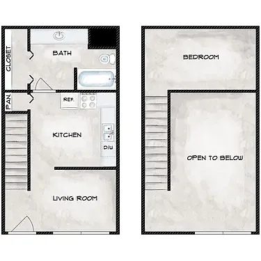 Floor plan One Bedroom / One Bath