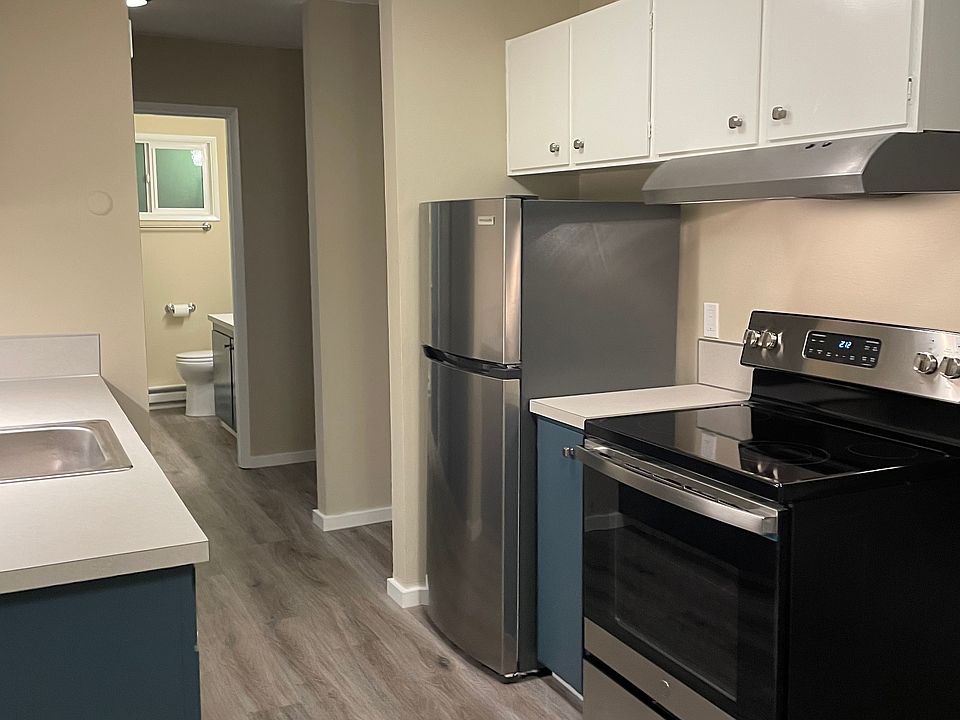 Updated kitchen with plenty of cupboard space and well lit