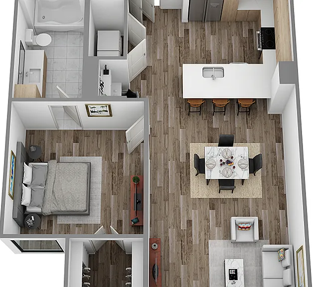 F: 1 bed / 1 bath F: 1 bed / 1 bath
