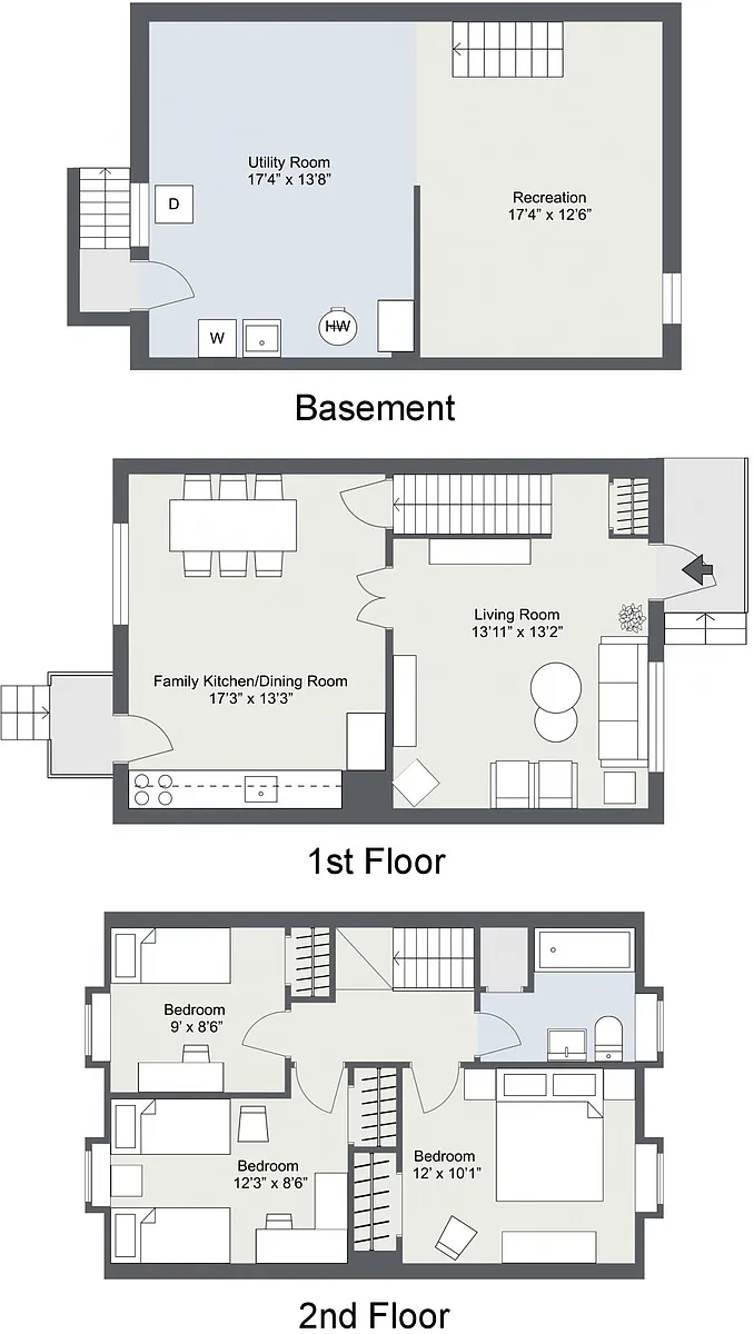 Floor plan 3 Bedroom Townhouse