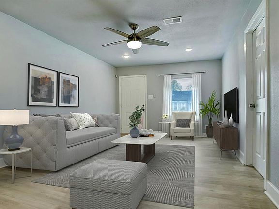 Spacious living room for entertainment.