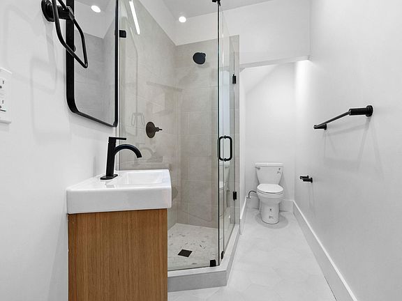 Brand new bathroom with luxurious walk-in shower