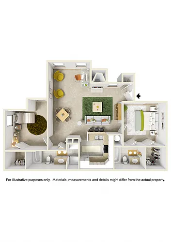Floor plan TWO BEDROOM TWO BATH