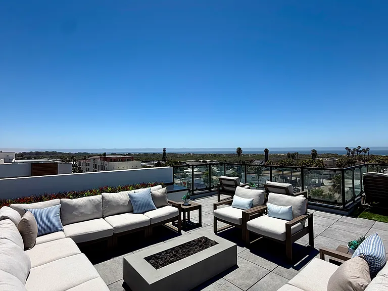 Communal rooftop deck in sister building