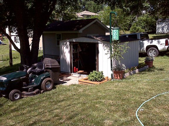 Storage shed in back yard