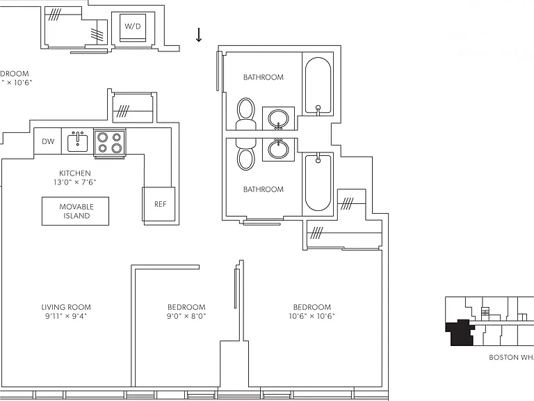 C1 floor plan Watermark Seaport