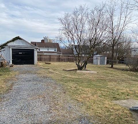 back yard and storage shed