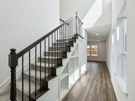 Welcoming entry way real home pictured