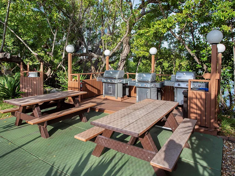 BBQ Grills and Picnic Tables for your use.