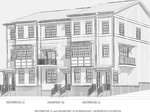 Westbrook Highpoint 20 Townhomes Northeast Elevation o Burkitt Ridge