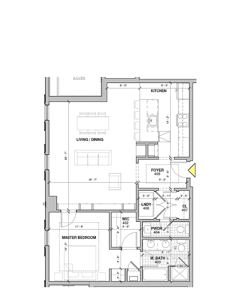 Floor plan One Bedroom