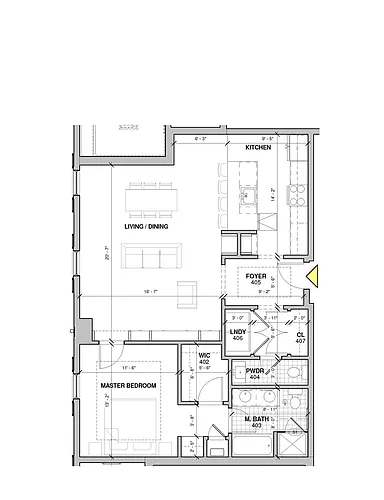 Floor plan One Bedroom