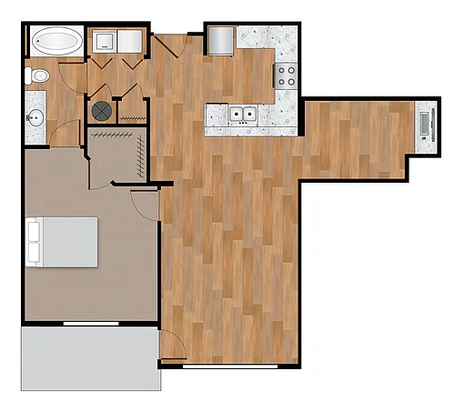 Floor plan 1x1 882sf-896sf Classic