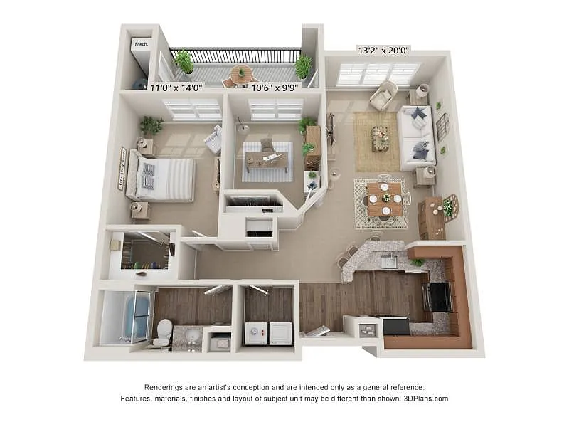 Floor plan A3-Den Renovated