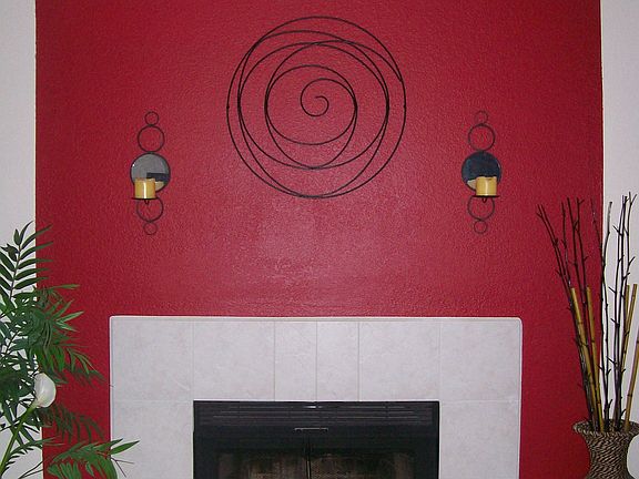 Real wood burning fireplace - color can change