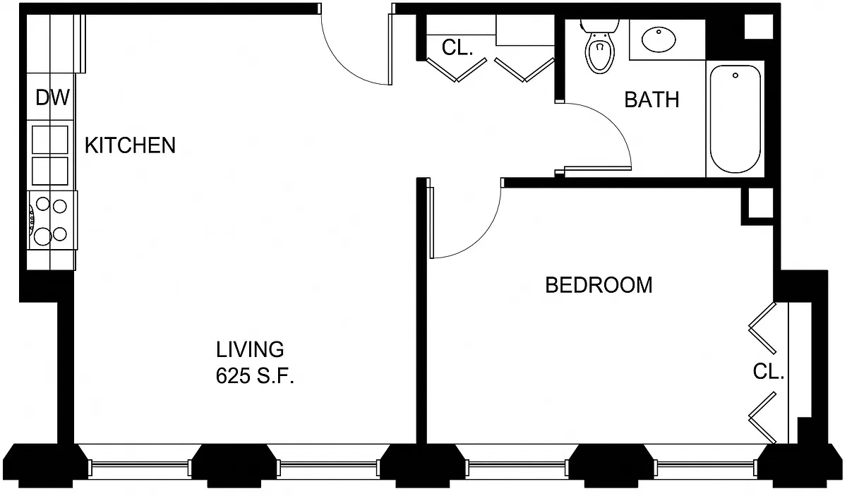 Floor plan 1 Bed/1 Bath-P A3