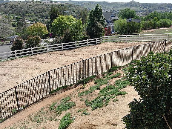 horse corral on lower property