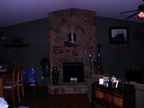 Stone fireplace