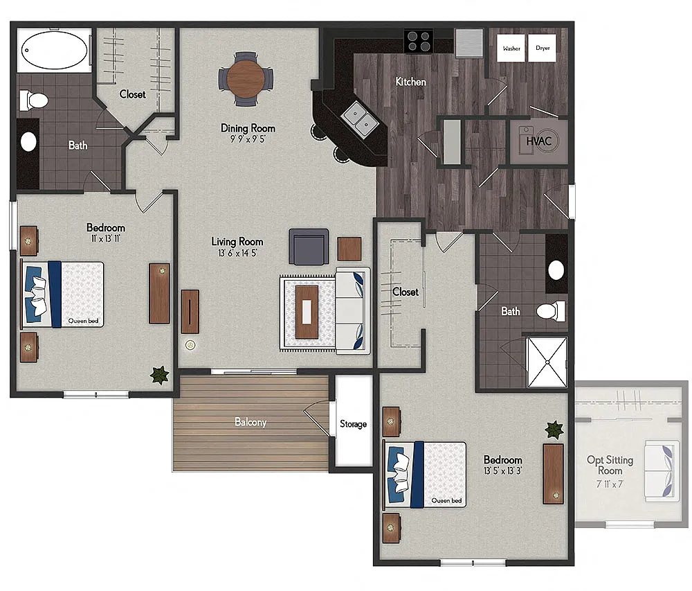 Floor plan Kennedy I / Kennedy II