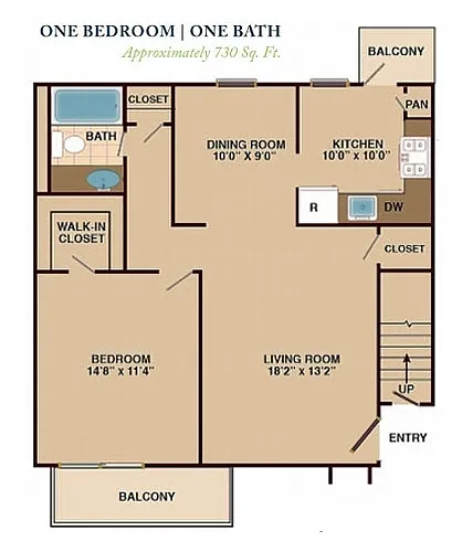 Floor plan One Bedroom A