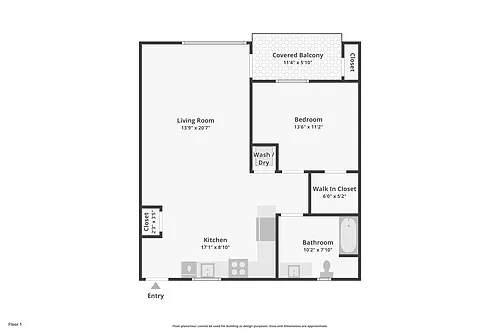 Floor plan Unit B1 1BR