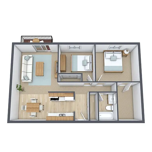 Floor plan Two Bedroom 21A