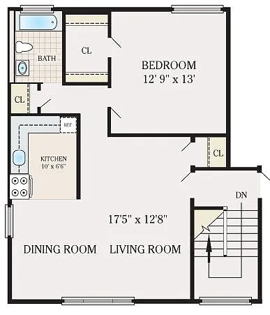 Floor plan 1 Bedroom 1 Bathroom