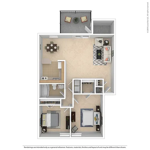 Floor plan 2 Bed 1 Bath