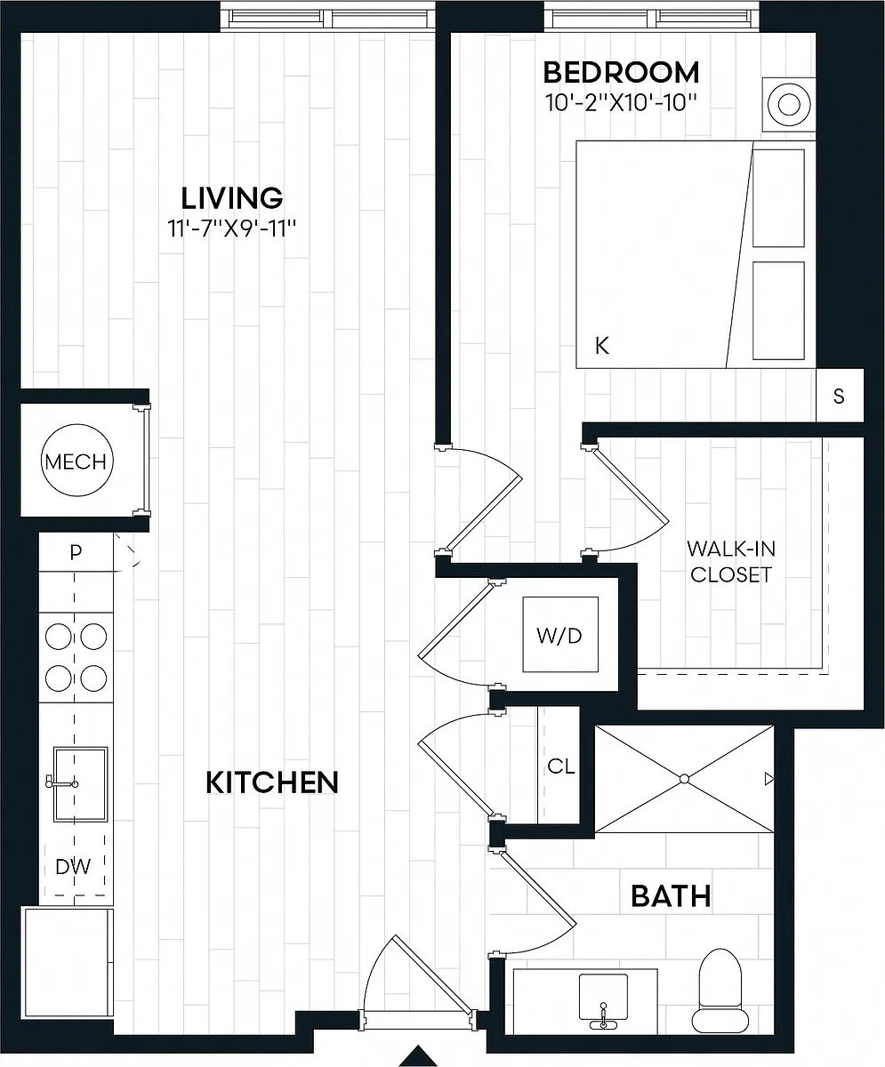 Floor plan 1 Bed/1 Bath-1A3