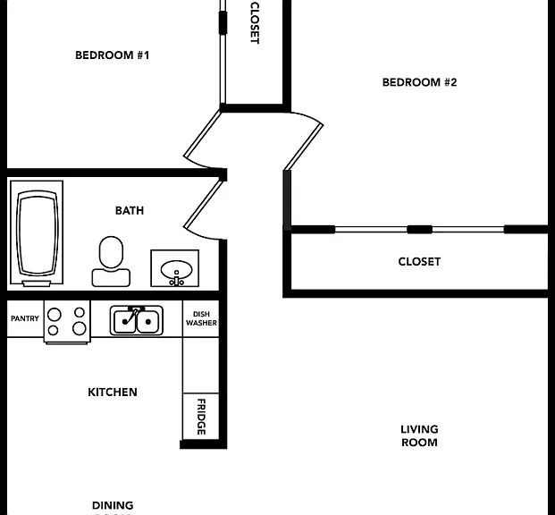 Avalon Floorplan 2bd 1bth Apex at Midtown