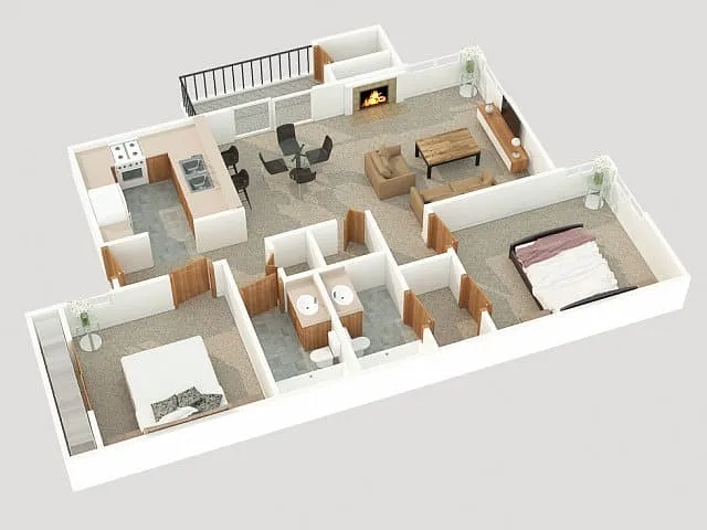 Floor plan 2x2 Top Floor
