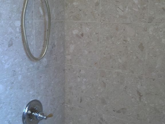 tumbled marble guest bath