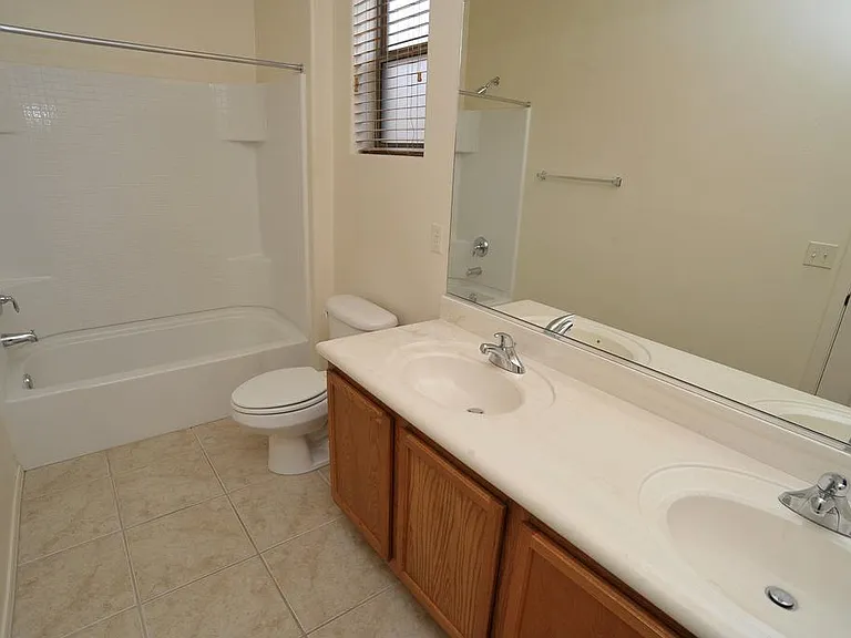 Guest bathroom with dual vanity sinks