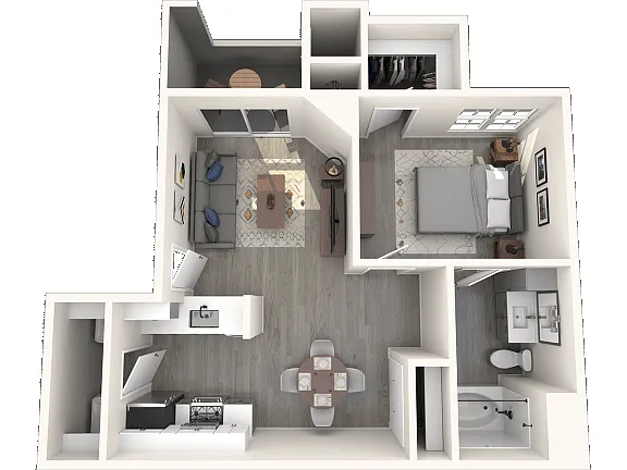 Floor plan 1 Bed 1 Bath Classic