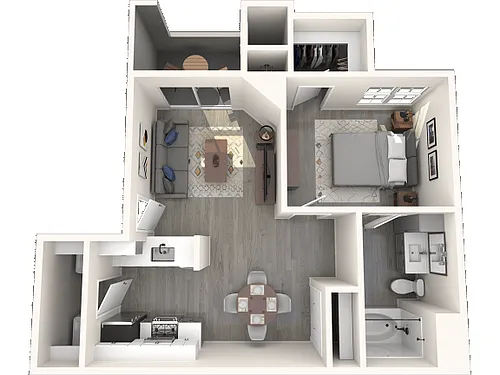 Floor plan 1 Bed 1 Bath Reno