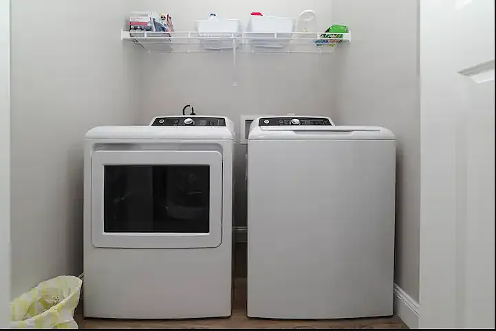 Full size washer and dryer with all essentials to make laundry hassle-free, free to use during your stay.