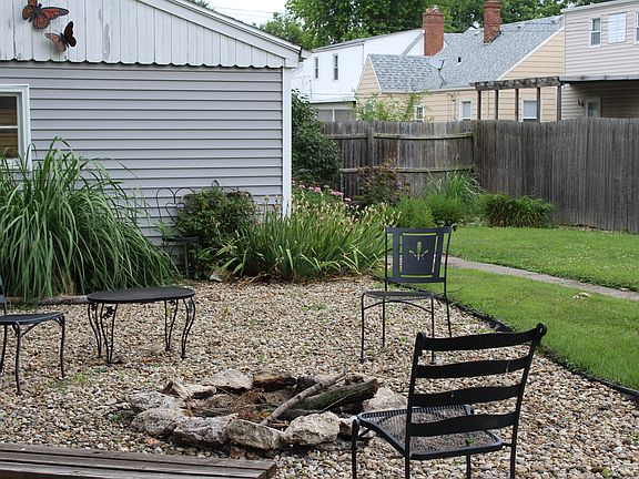 Backyard with fire pit
