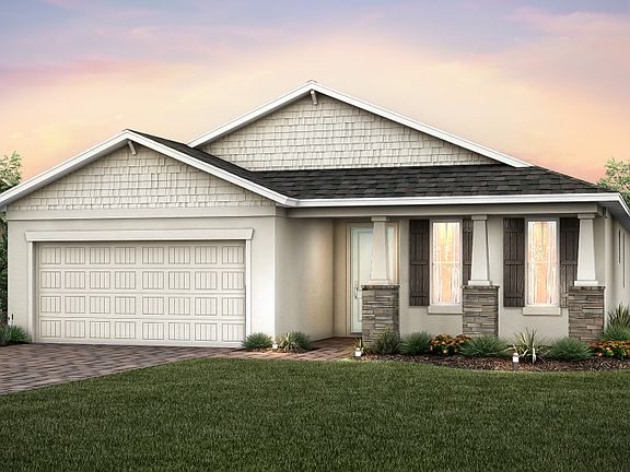 Home Exterior C2A with decorative stone detail columns