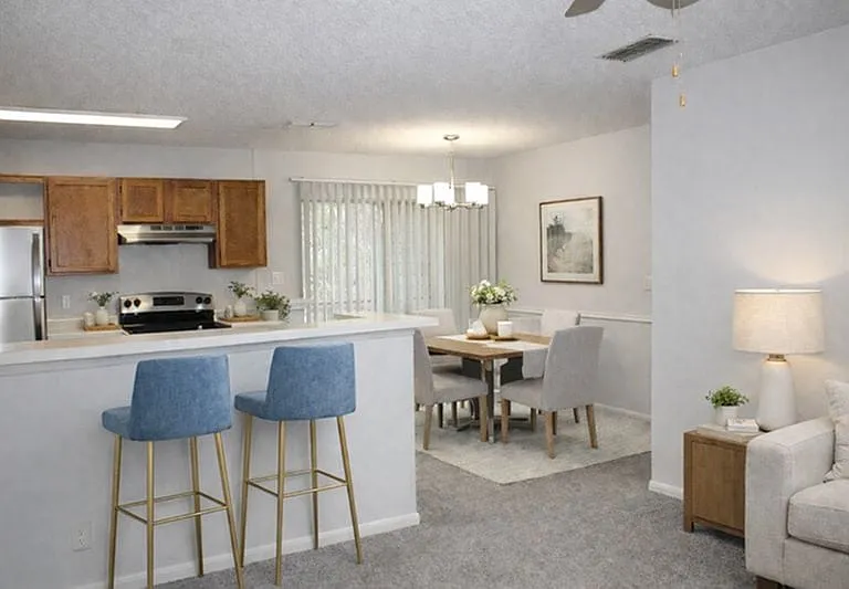 Kitchen, Dining, Living Room