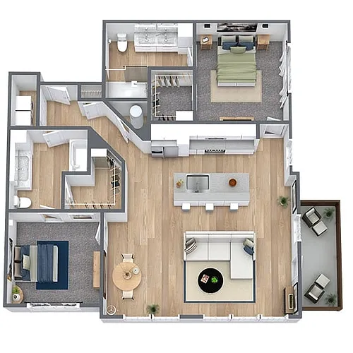 Floor plan B5: 2 Bed 2 Bath