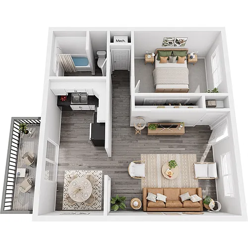 Floor plan 1 Bed 1 Bath Renovated