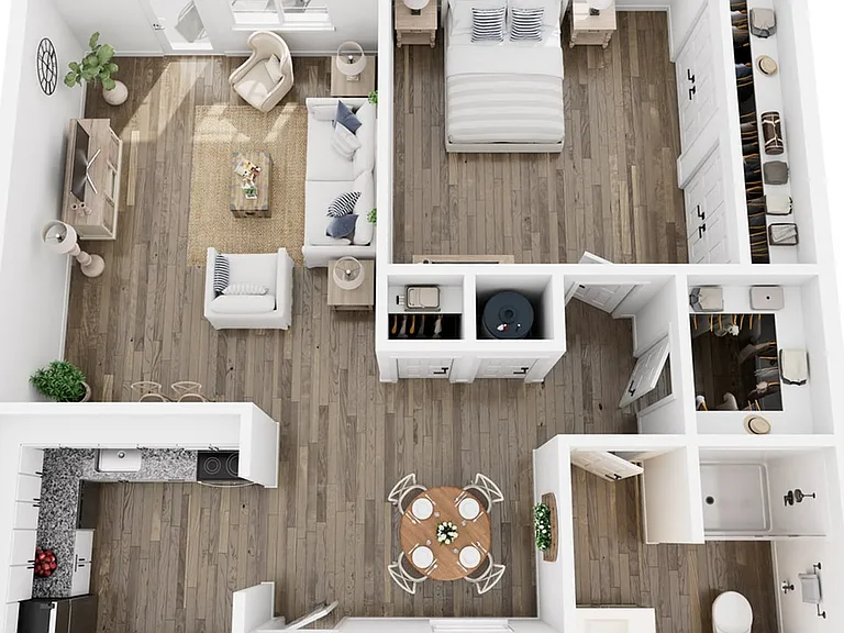 A1 - 1 Bed - 1 Bath - 645 Sq.ft. A1 - 1 Bed - 1 Bath - 645 Sq.ft.