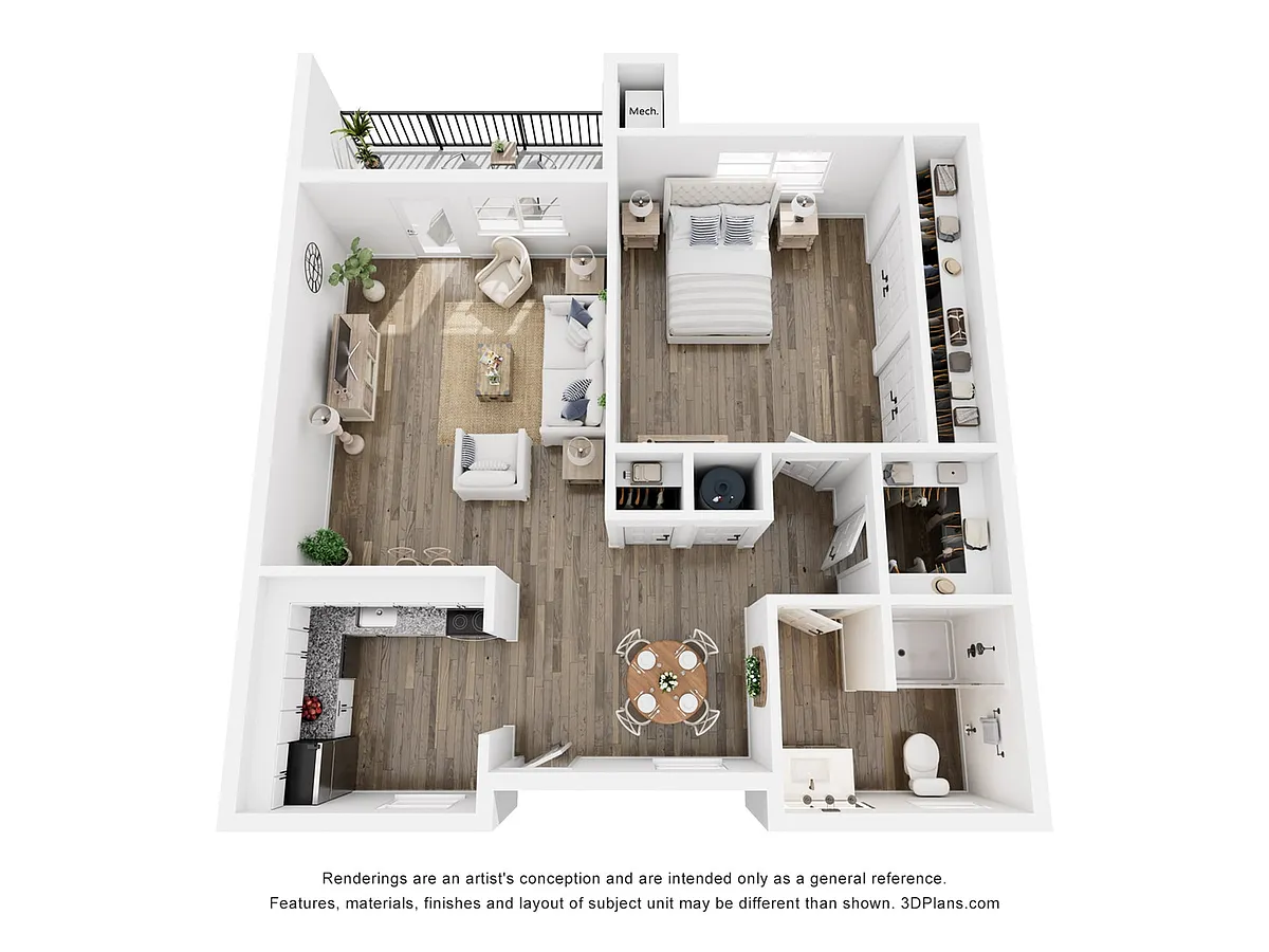 Floor plan A1 | 1 Bed | 1 Bath | Classic