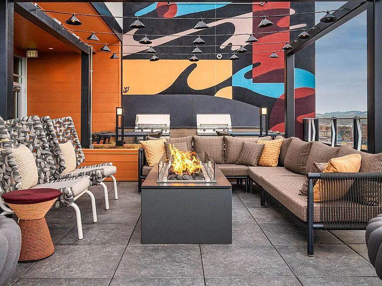 Rooftop deck fire pit