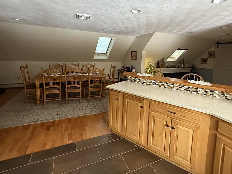 View of Dining and bar from corner of kitchen