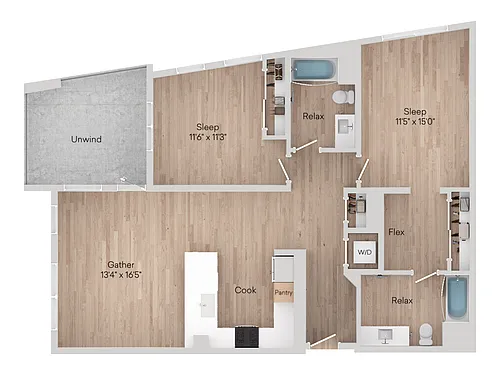 Floor plan 2X2-1266