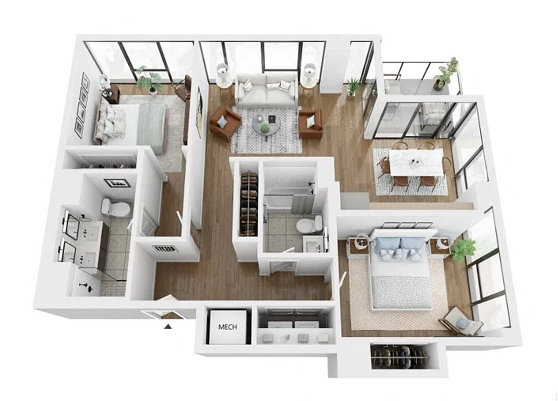 Floor plan 2 Bedroom A