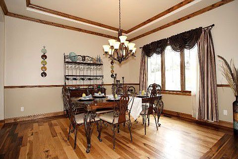 Formal dining room with exquisite wood floor detail